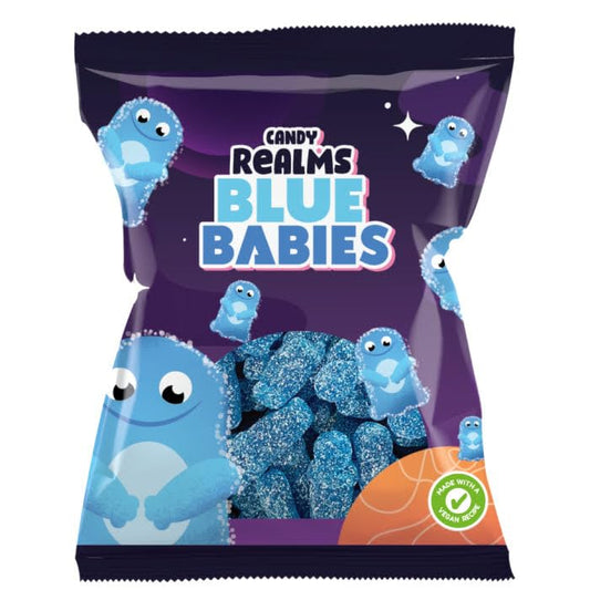 Candy Realms Blue Babies Gummy Fizzy Sugar Coated Sweets 190g - 1x Share Bag - Caribou Candy