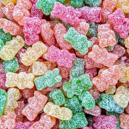 Candy Realms Sour Bears Gummy Fizzy Sugar Coated Sweets 190g - 1x Share Bag - Caribou Candy