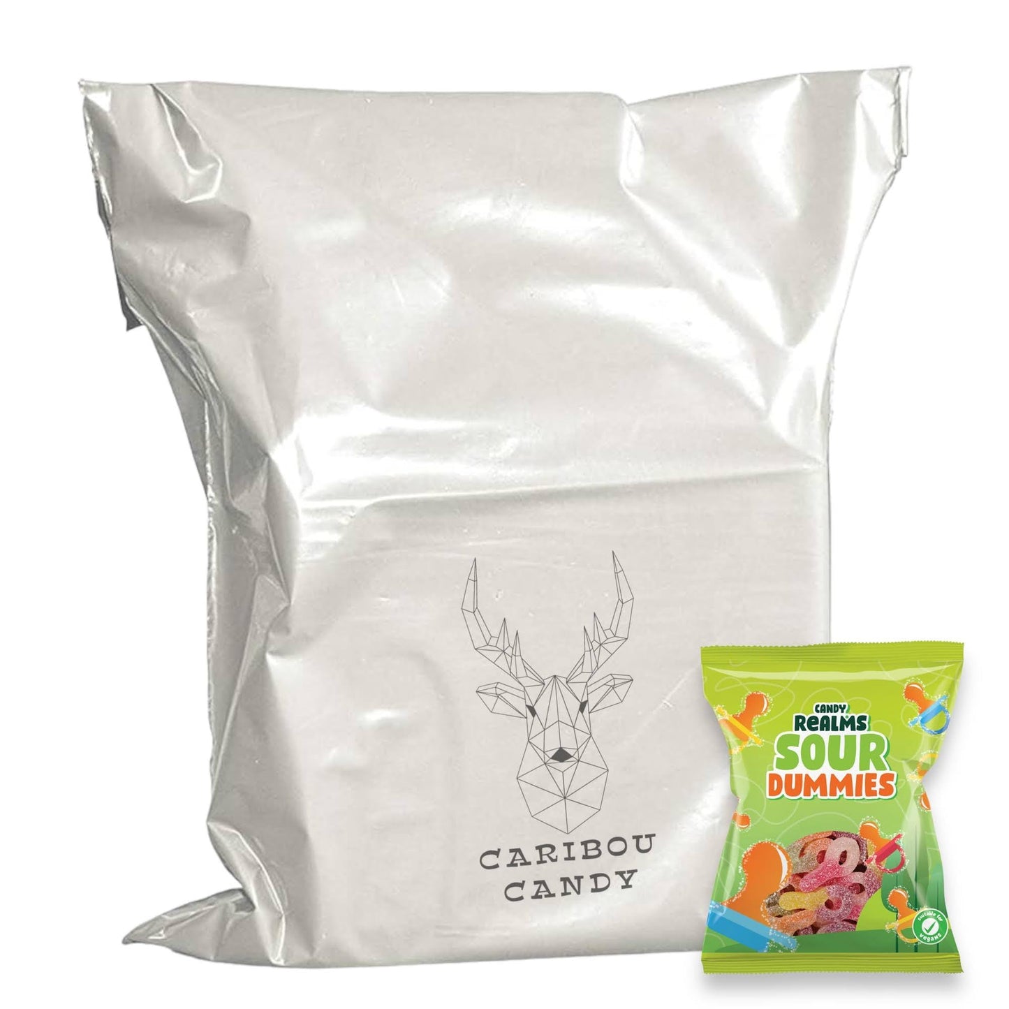 Candy Realms Sour Dummies Gummy Fizzy Sugar Coated Sweets 190g - 1x Share Bag - Caribou Candy