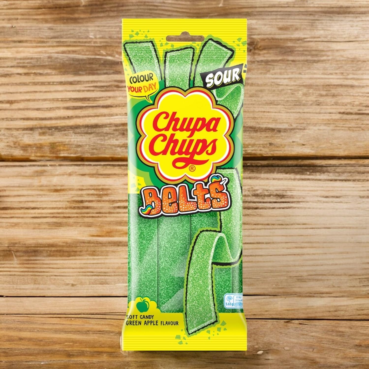 Chupa Chups Belts Sour Apple Strips - Share Bag - Caribou Candy