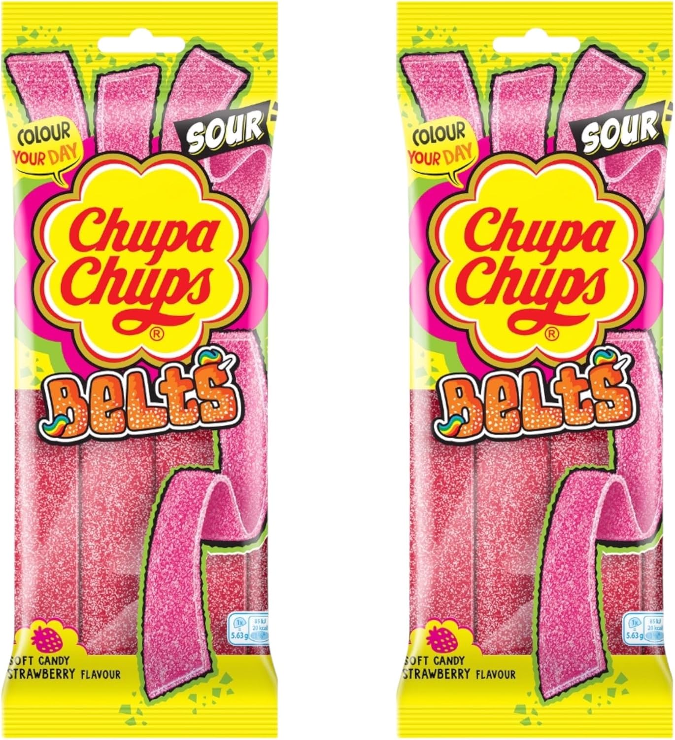 Chupa Chups Belts Sour Strawberry - Share Bag - Caribou Candy