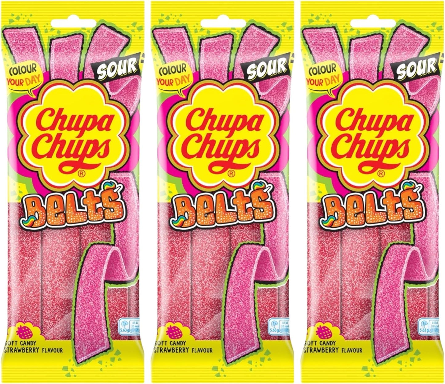 Chupa Chups Belts Sour Strawberry - Share Bag - Caribou Candy