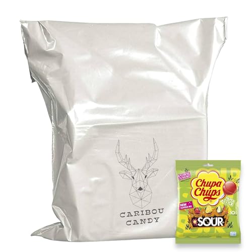 Chupa Chups Sour Lollipops - Tangy Cherry, Apple & Lemon Flavours, 120g - 1x Pack of 10 - Caribou Candy