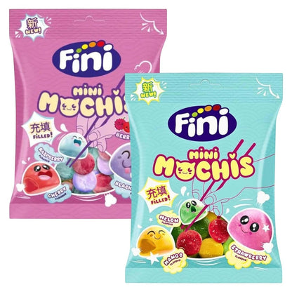 Two packages of Fini Mini Mochis on a white background