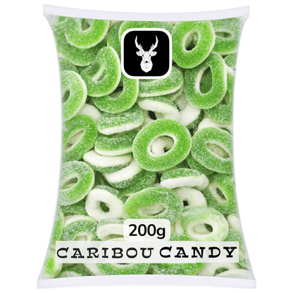 Fizzy Apple Rings - Gummy Fizzy Sweets - Caribou Candy