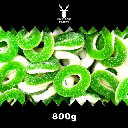 Fizzy Apple Rings - Gummy Fizzy Sweets - Caribou Candy