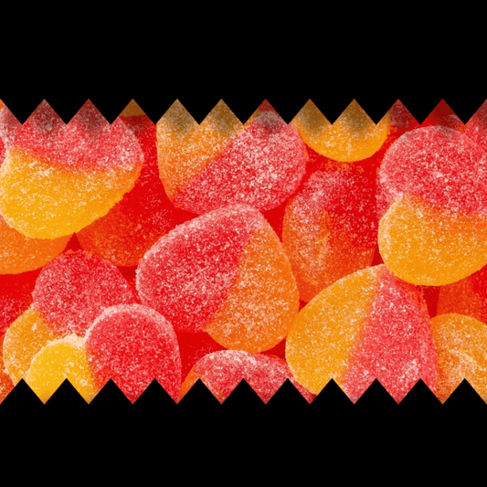 Fizzy Peach Hearts - Gummy Sweets - Caribou Candy