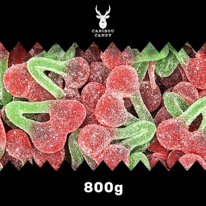 Fizzy Twin Cherries - Gummy Fizzy Sweets - Caribou Candy
