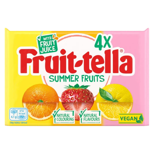 Fruit - tella Summer Fruits – 4 Pack - Chewy Sweets - Vimto