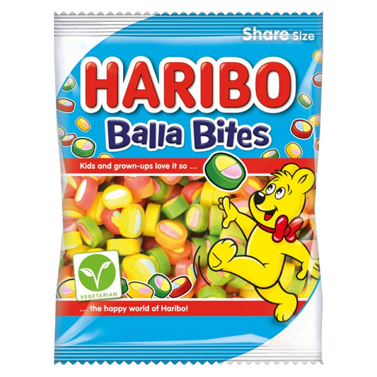 Haribo Balla Bites Fruit Flavours - Share Bag - Caribou Candy