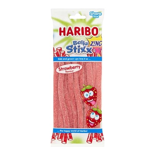 Haribo Balla Stixx Zing Strawberry Fizzy Laces - Caribou Candy