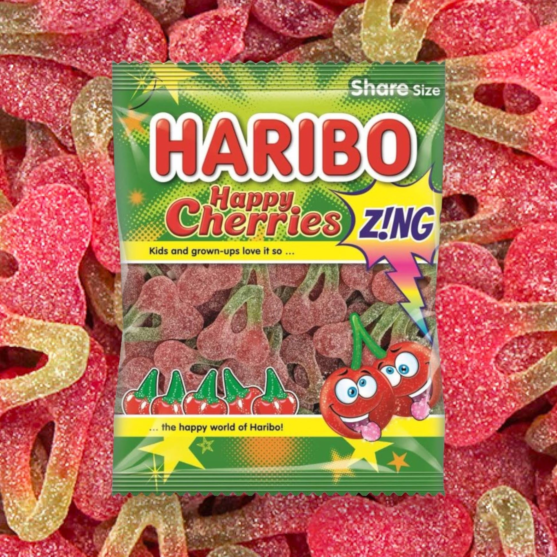 Haribo Happy Cherries Zing Share Bag - Caribou Candy