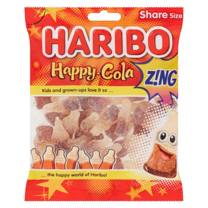 Haribo Happy Cola Bottles Zing Share Bag - Caribou Candy