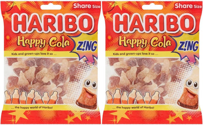 Haribo Happy Cola Bottles Zing Share Bag - Caribou Candy