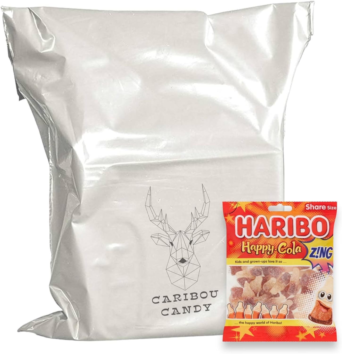 Haribo Happy Cola Bottles Zing Share Bag - Caribou Candy