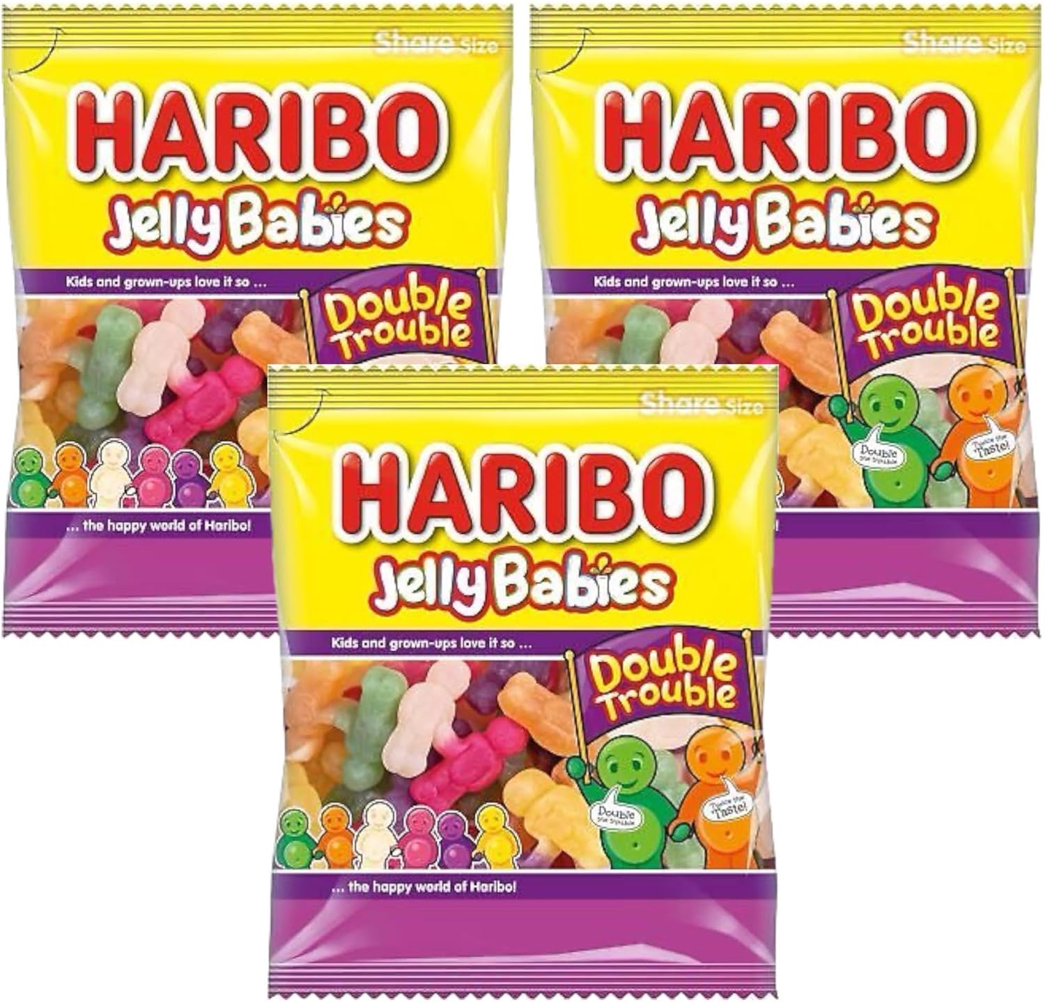 Haribo Jelly Babies Double Trouble Share Bag - Caribou Candy