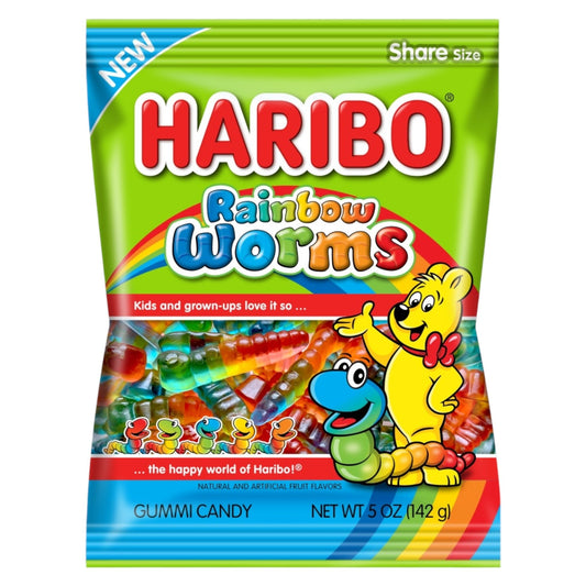 Haribo Rainbow Worms - Gummy Sweets - Haribo