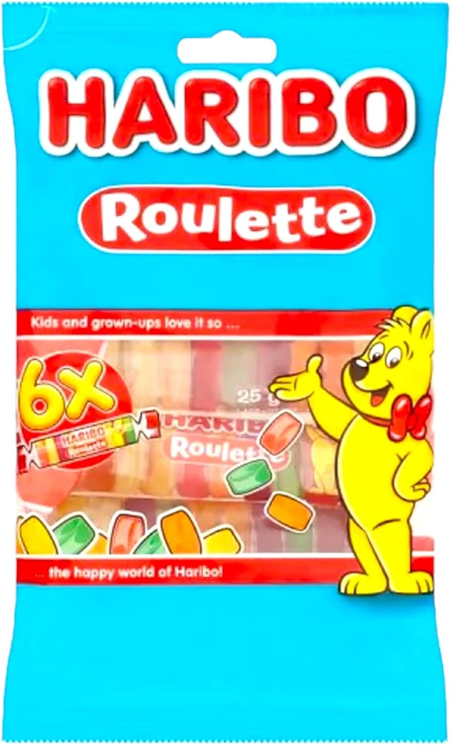 Haribo Roulette Gummy Sweets - Share Bag 6 Rolls - Caribou Candy