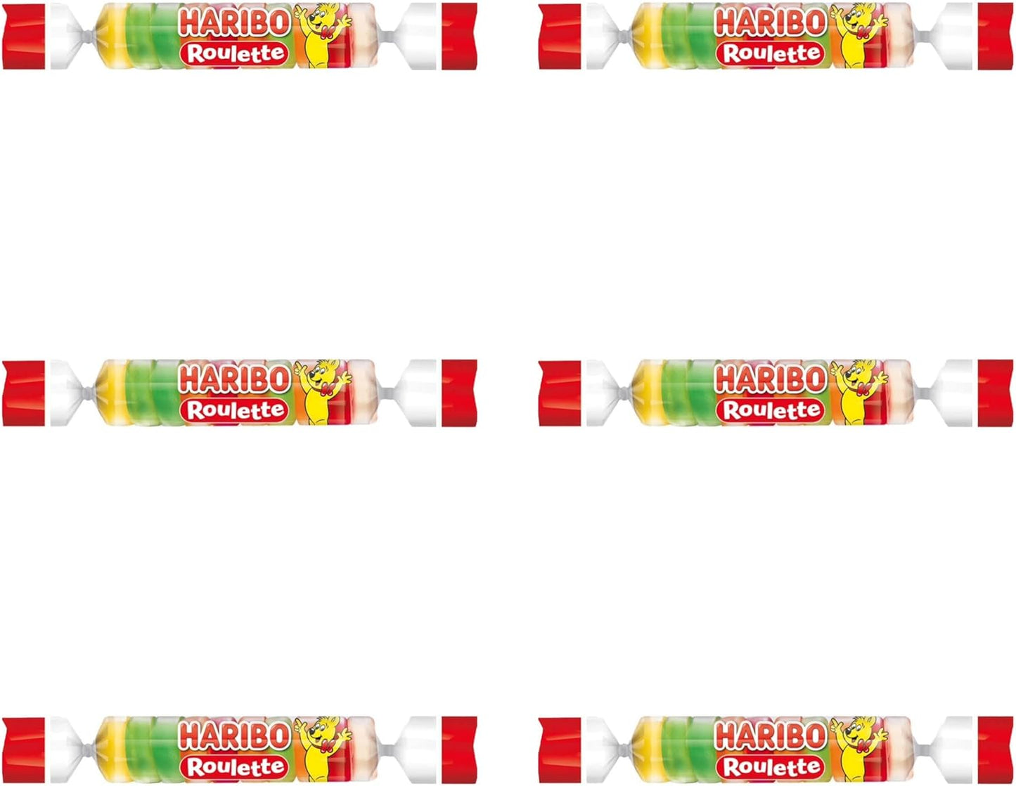 Haribo Roulette Gummy Sweets - Share Bag 6 Rolls - Caribou Candy