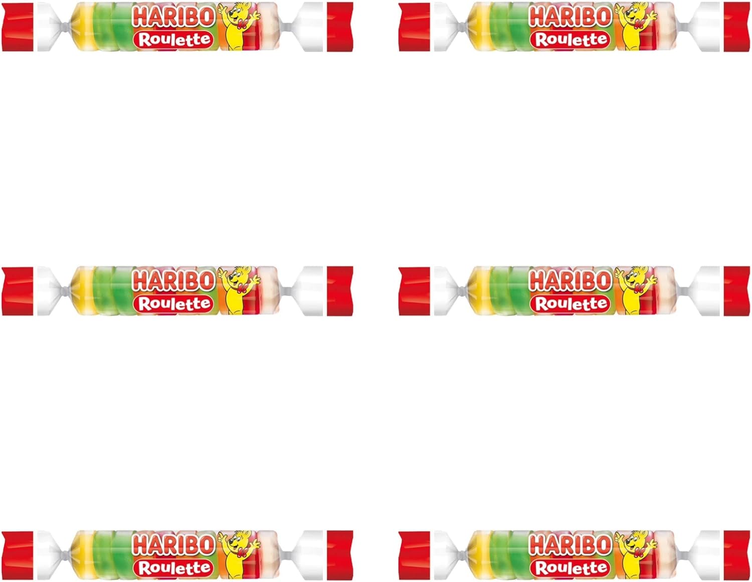 Haribo Roulette Gummy Sweets - Share Bag 6 Rolls - Caribou Candy