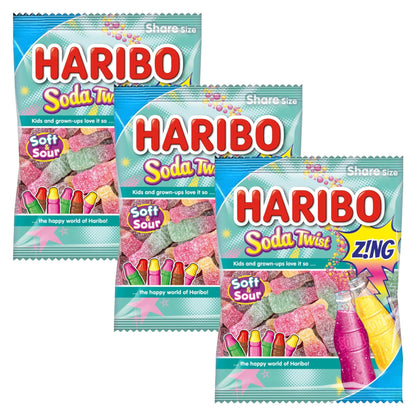 Haribo Soda Twist Zing Bottles Share Bag - Caribou Candy