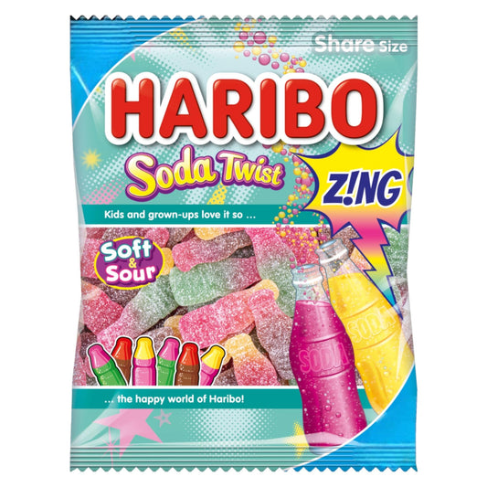 Haribo Soda Twist Zing Bottles Share Bag - Caribou Candy