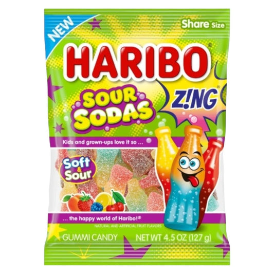 Haribo Sour Sodas - Gummy Fizzy Sweets - Haribo
