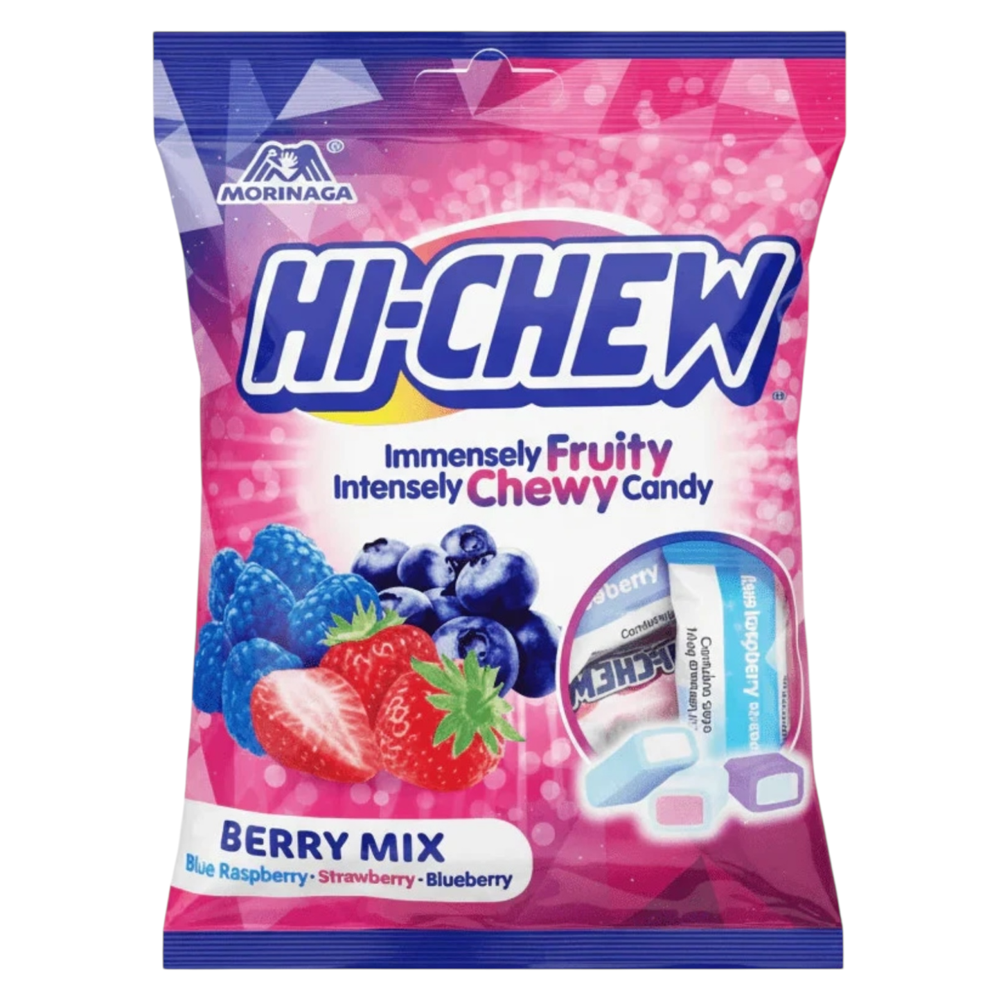 Morinaga Hi-Chew berry mix candy package on a white background
