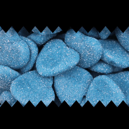 Jelly Filled Blue Hearts - Jelly Filled - Caribou Candy