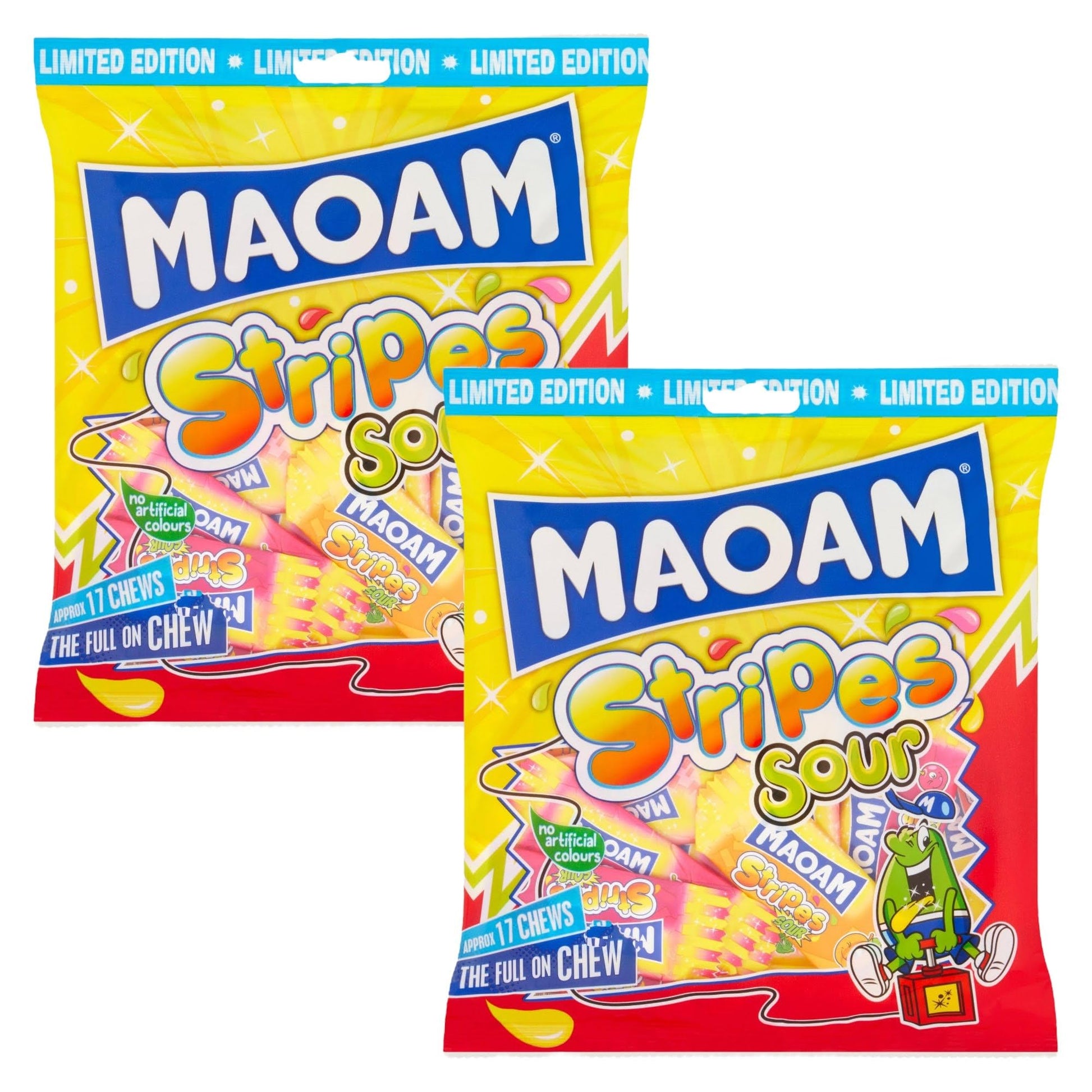 Maoam Stripes Sour Fruit Flavour Chews - Share Bag - Caribou Candy