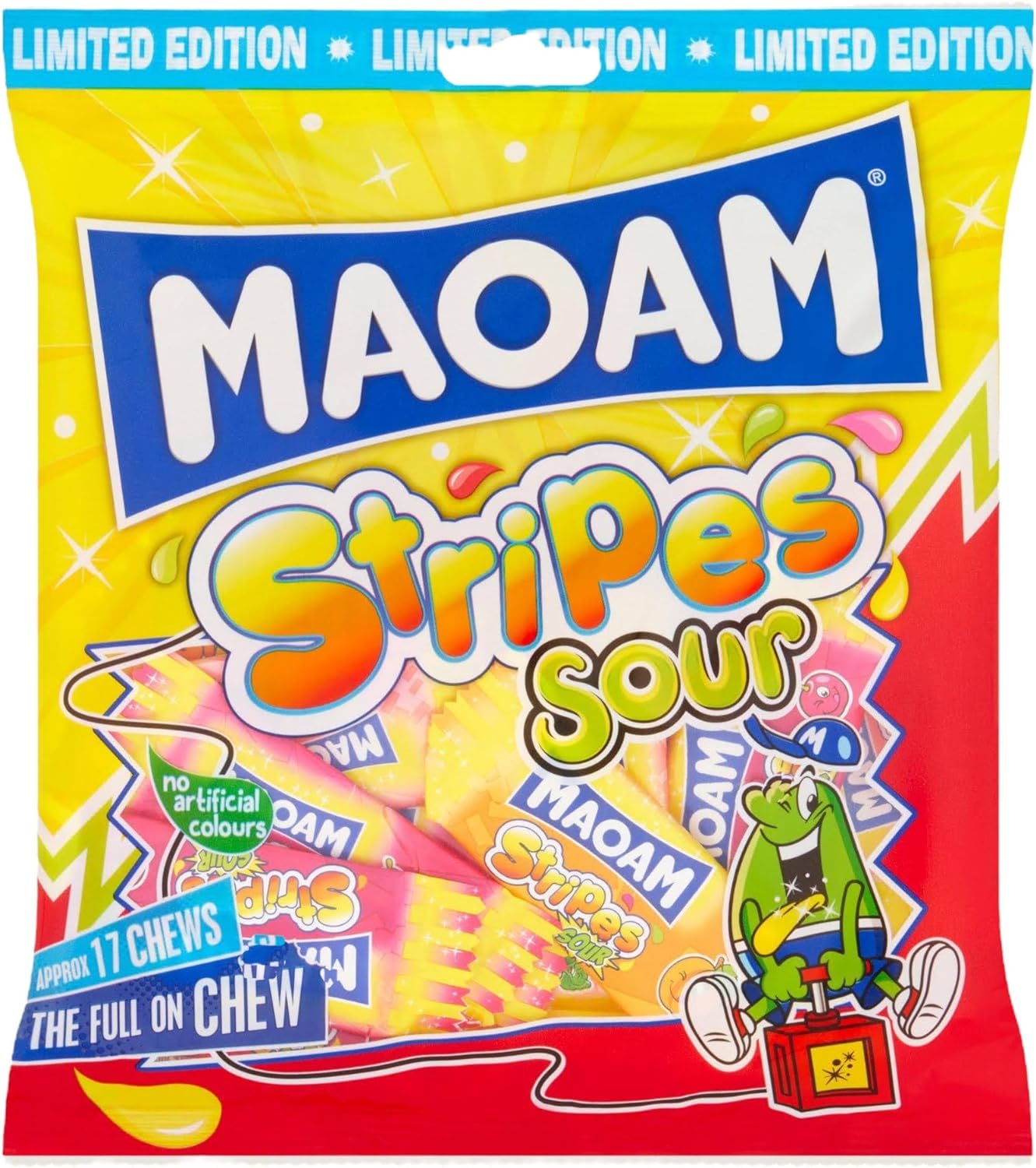 Maoam Stripes Sour Fruit Flavour Chews - Share Bag - Caribou Candy