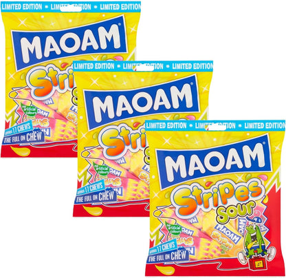 Maoam Stripes Sour Fruit Flavour Chews - Share Bag - Caribou Candy