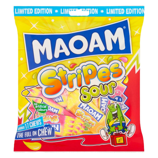 Maoam Stripes Sour Fruit Flavour Chews - Share Bag - Caribou Candy