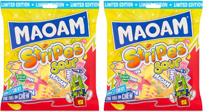 Maoam Stripes Sour Fruit Flavour Chews - Share Bag - Caribou Candy