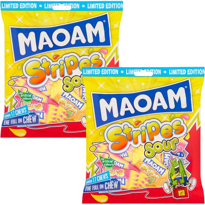 Maoam Stripes Sour Fruit Flavour Chews - Share Bag - Caribou Candy