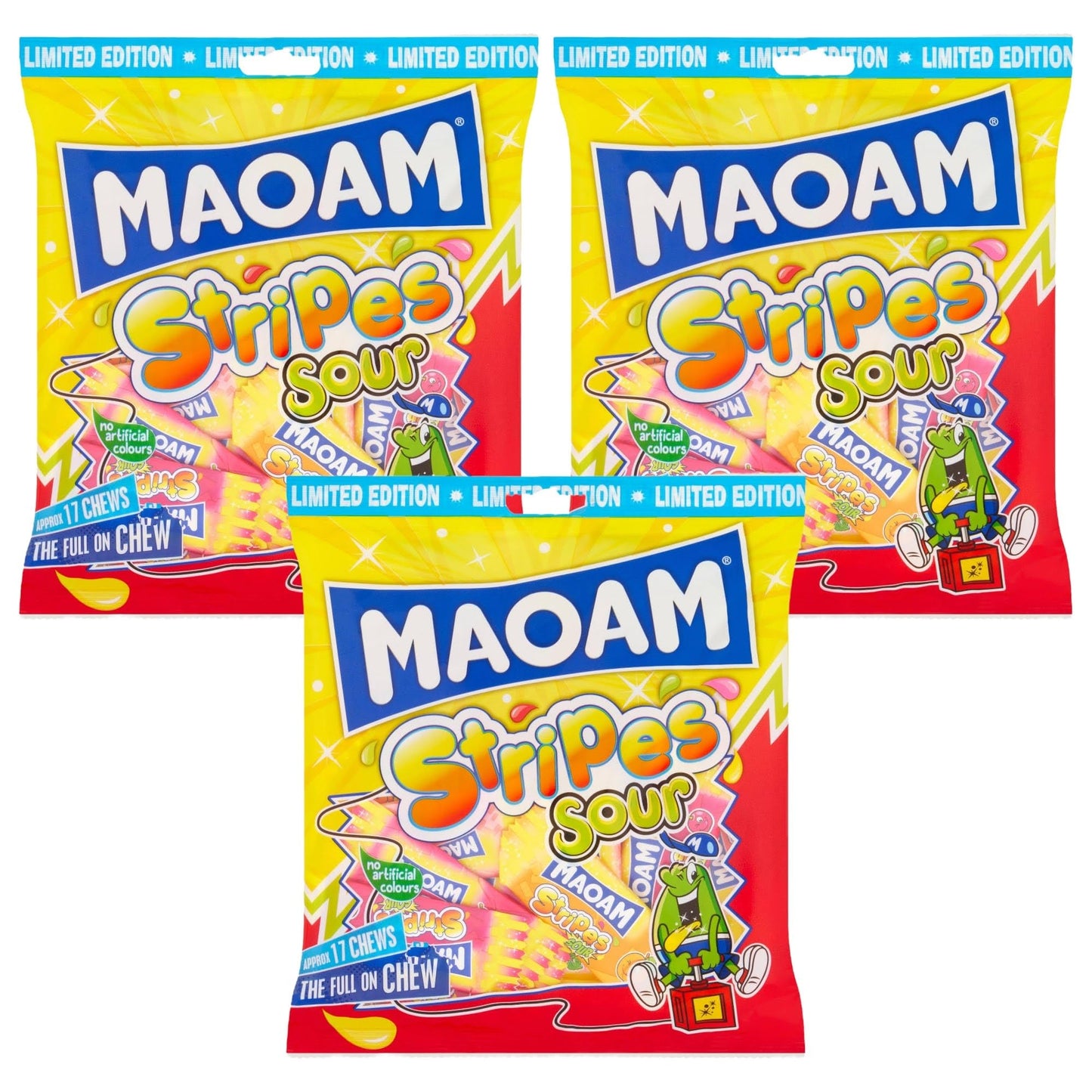 Maoam Stripes Sour Fruit Flavour Chews - Share Bag - Caribou Candy