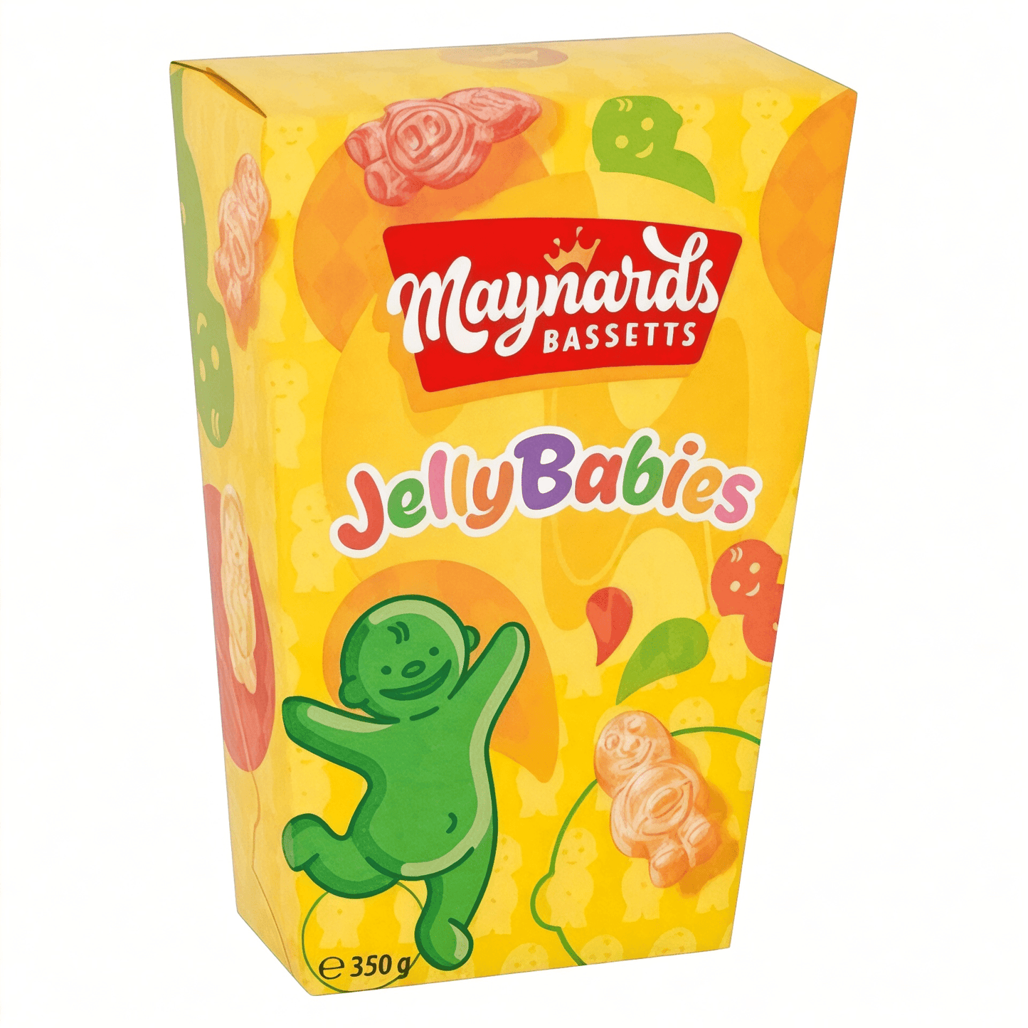 Maynards Bassetts Jelly Babies packaging on a white background