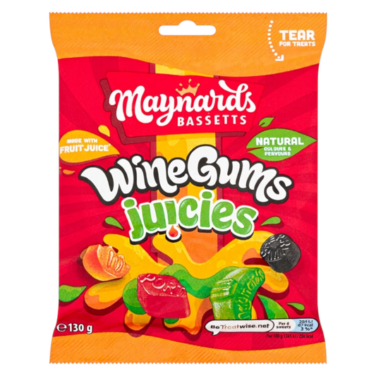 Maynards Bassetts WineGums Juncies packaging on a white background