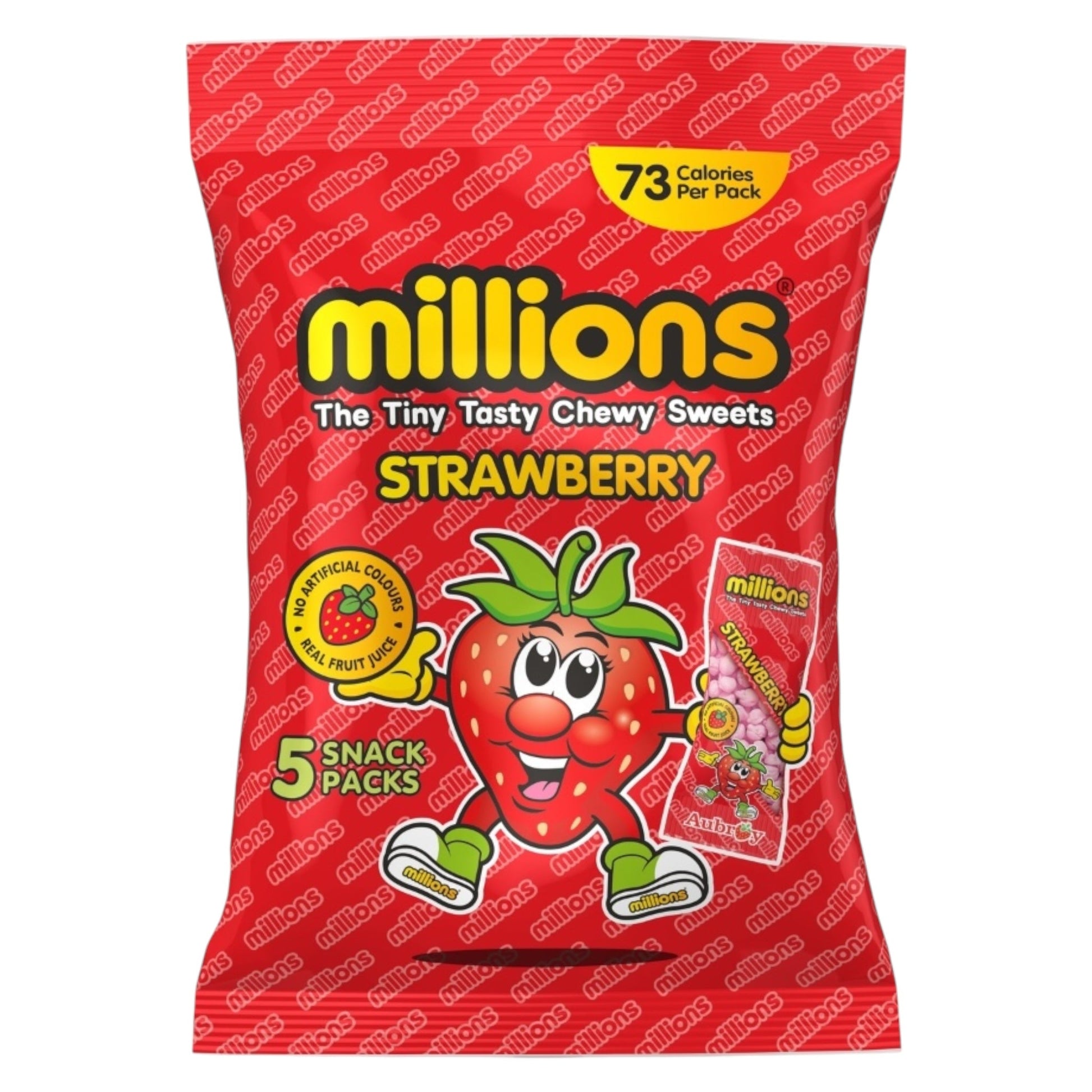 Millions Strawberry - 5 Mini Packs - Chewy Sweets - Millions