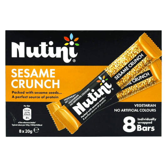 Nutini Sesame Crunch - 8 Bars - Nutrition Bar - Nutini