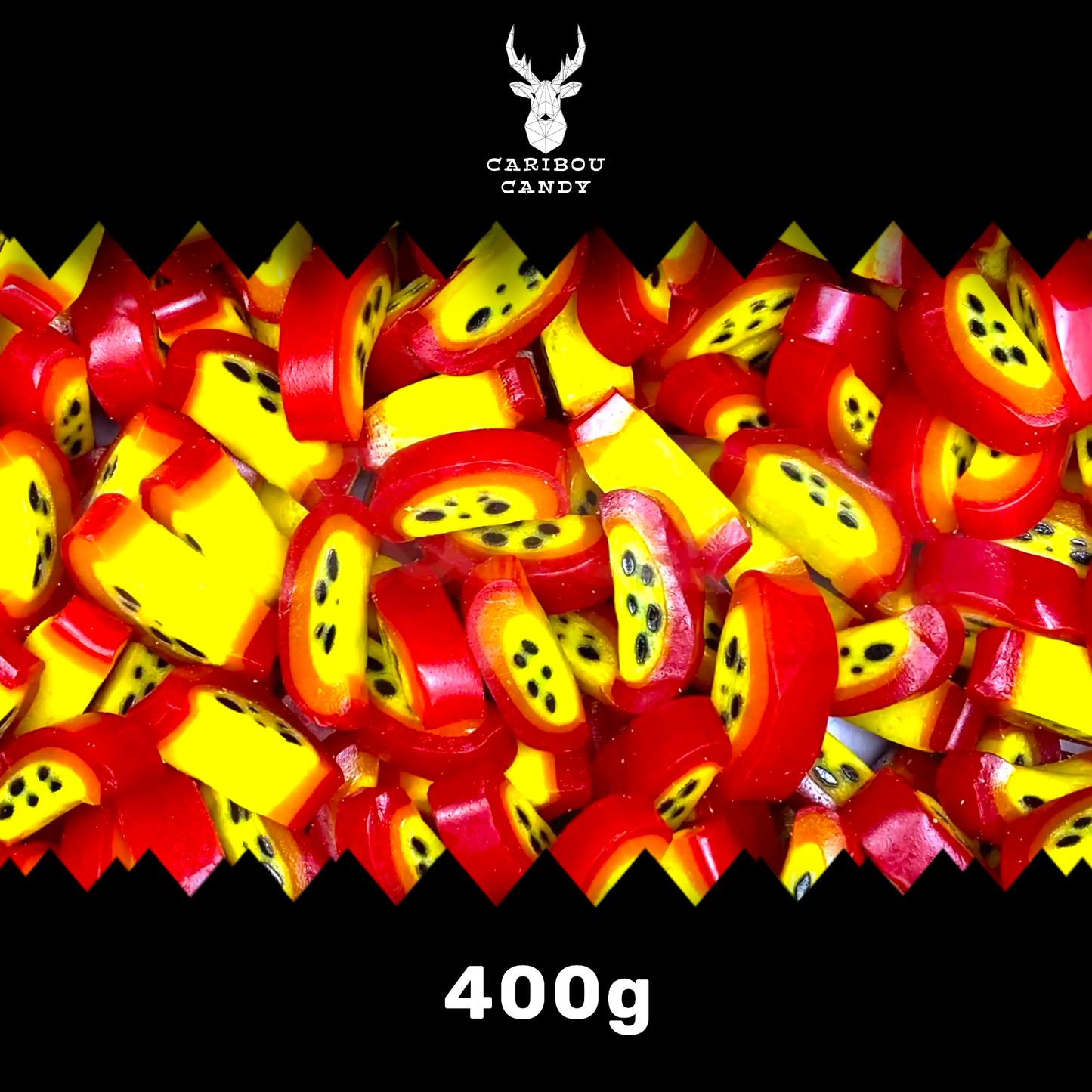 Passion Fruit Peel Slices - Liquorice Slices - Caribou Candy