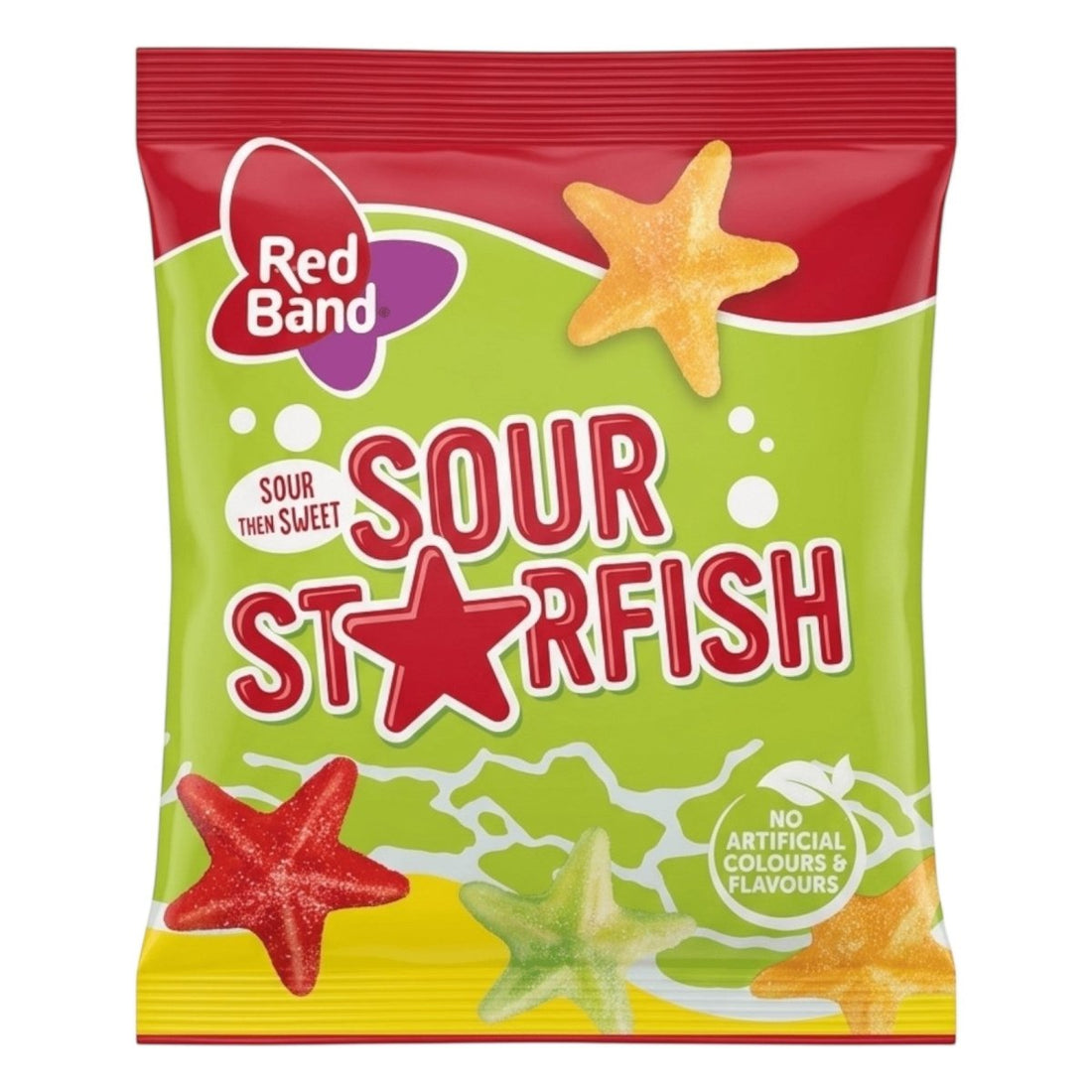 Red Band Sour Starfish 90g | Sea Animal Sour Fizzy Sweets
