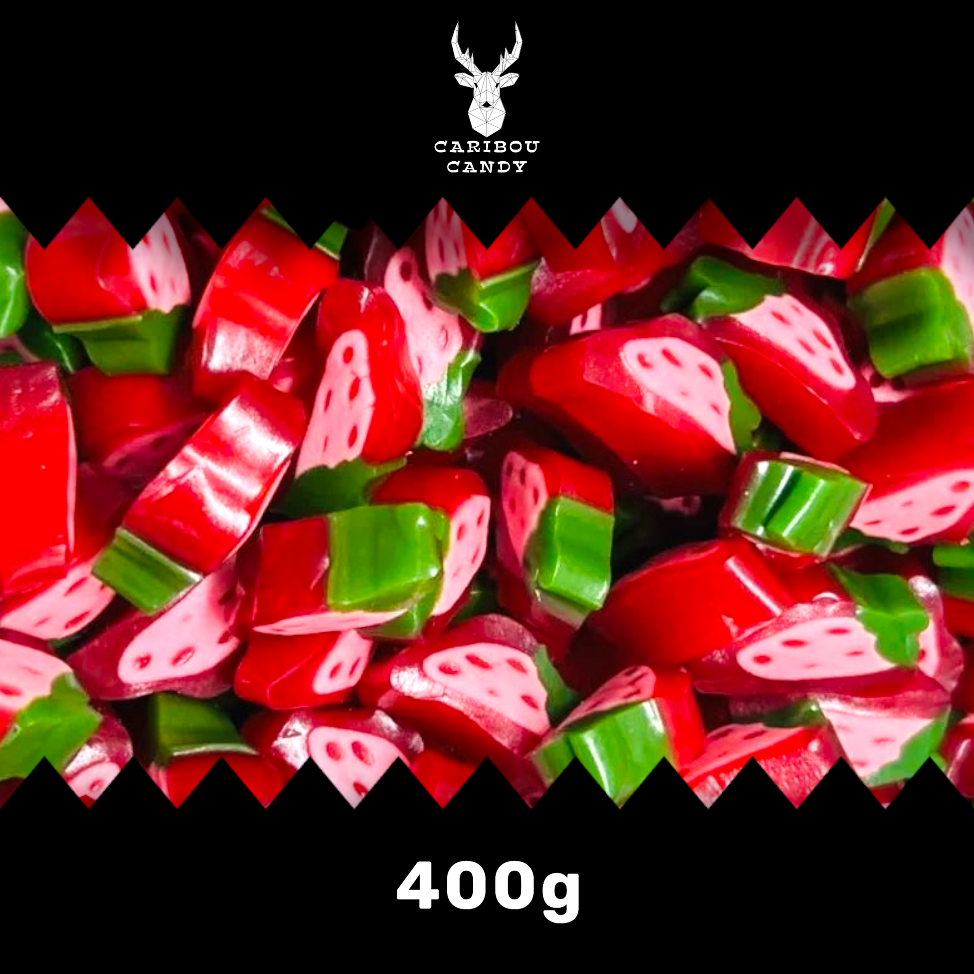 Strawberry Peel Slices - Liquorice Slices - Caribou Candy