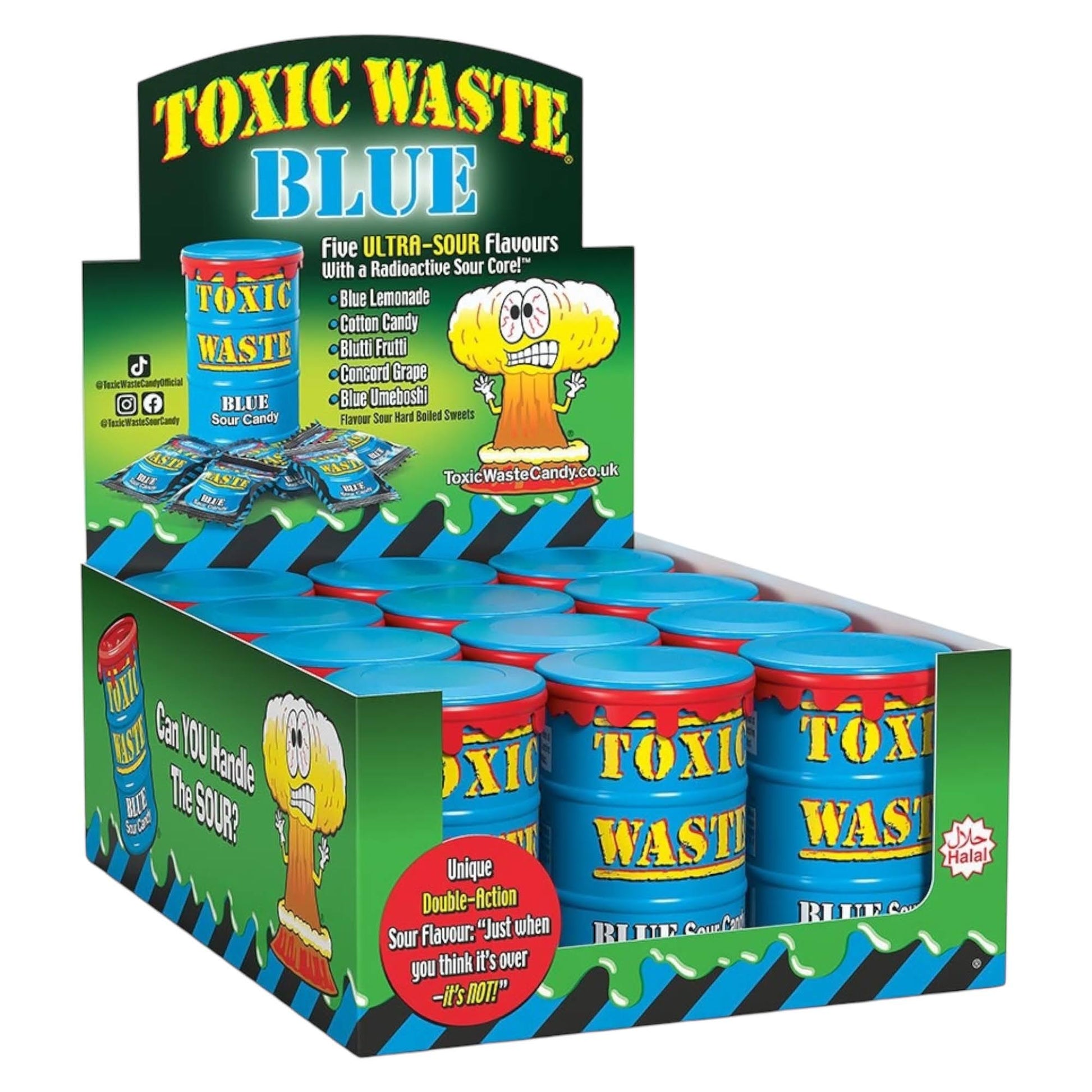 Toxic Waste Blue Drums - 12x Drums - Sour Sweets - Toxic Waste