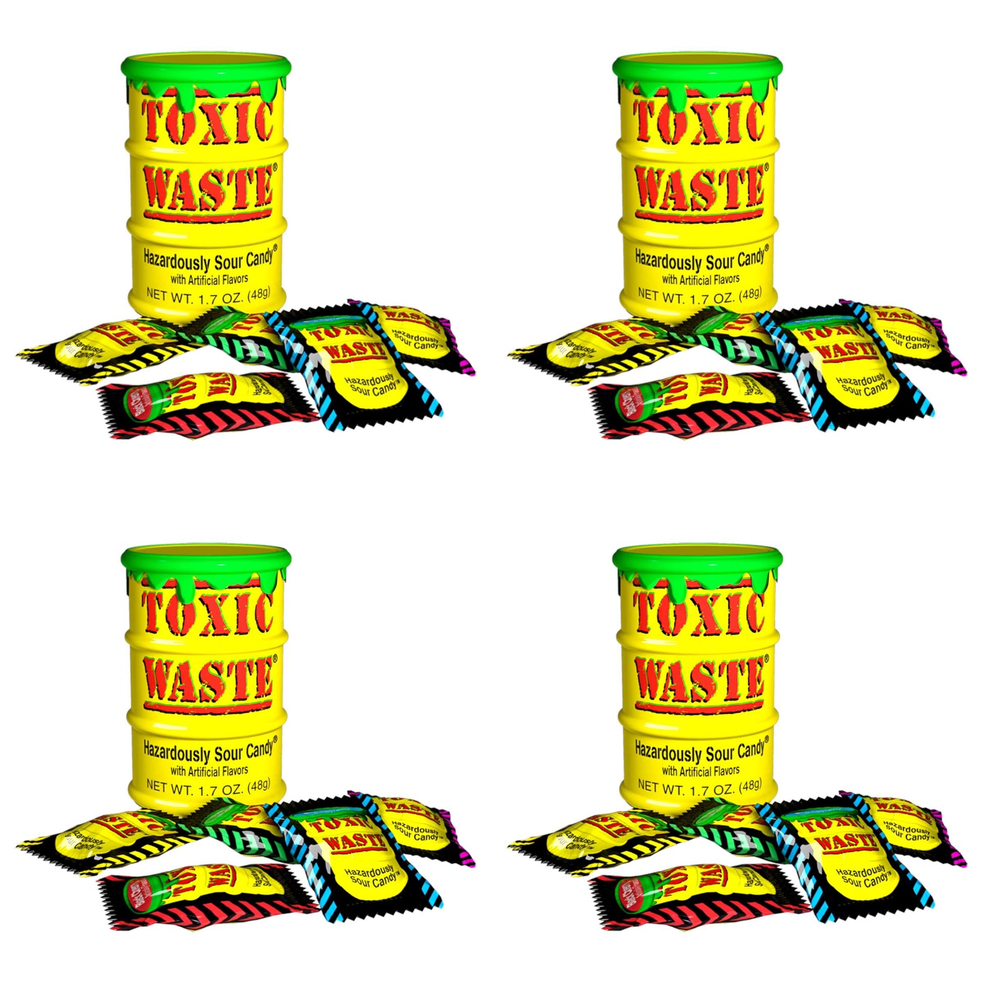 Toxic Waste Sour Candy Sweets - 4x Drums - Caribou Candy