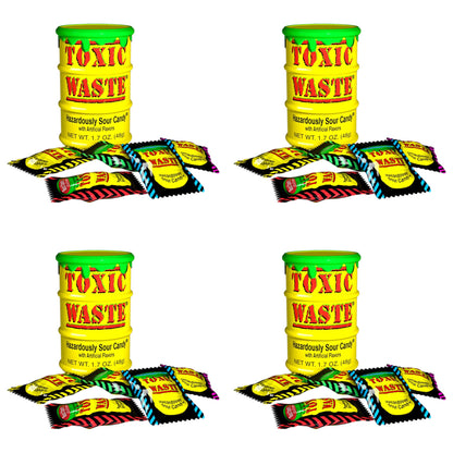 Toxic Waste Sour Candy Sweets - 4x Drums - Caribou Candy