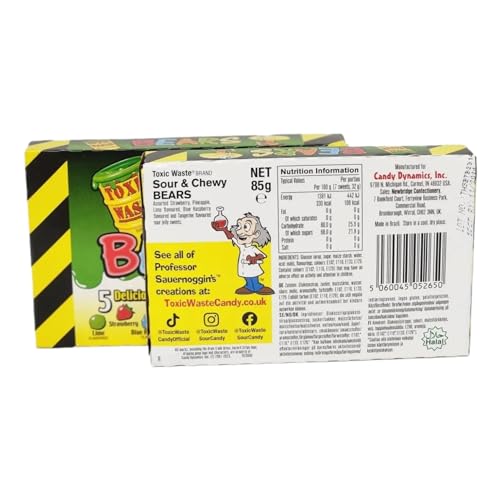 Toxic Waste Sour & Chewy Fizzy Bears Boxes - Caribou Candy