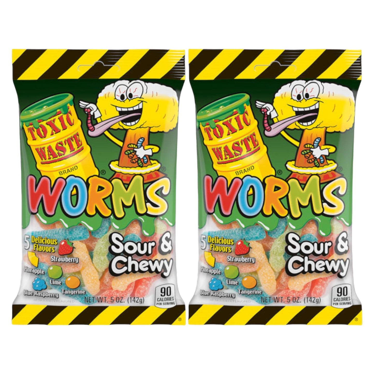 Toxic Waste Sour & Chewy Fizzy Worms Bags - Caribou Candy