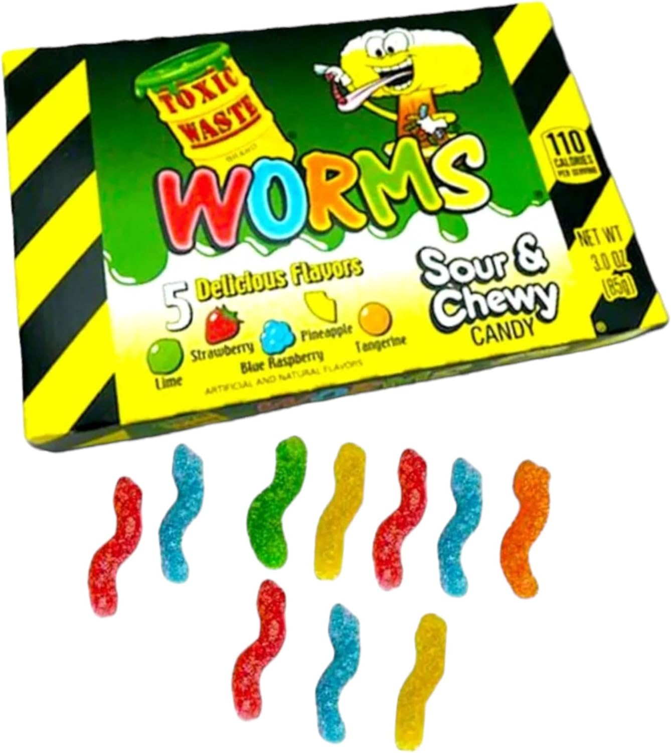 Toxic Waste Sour & Chewy Fizzy Worms Boxes - Caribou Candy