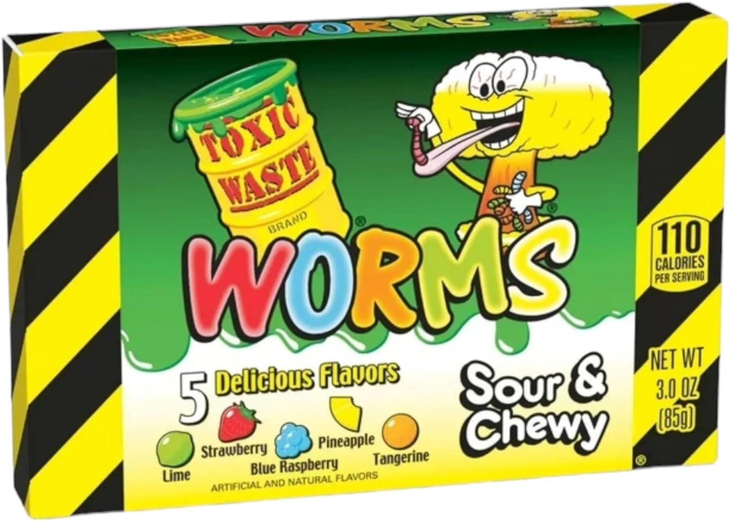 Toxic Waste Sour & Chewy Fizzy Worms Boxes - Caribou Candy